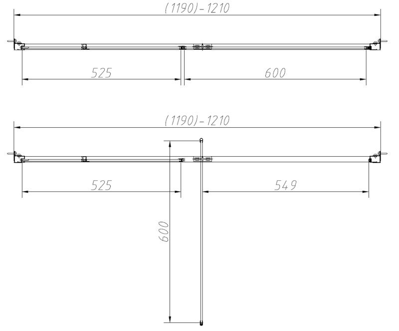 Душевая дверь, VDP-4SN120CLGM вороненая сталь, стекло прозрачное Slim-N Vincea (356999)