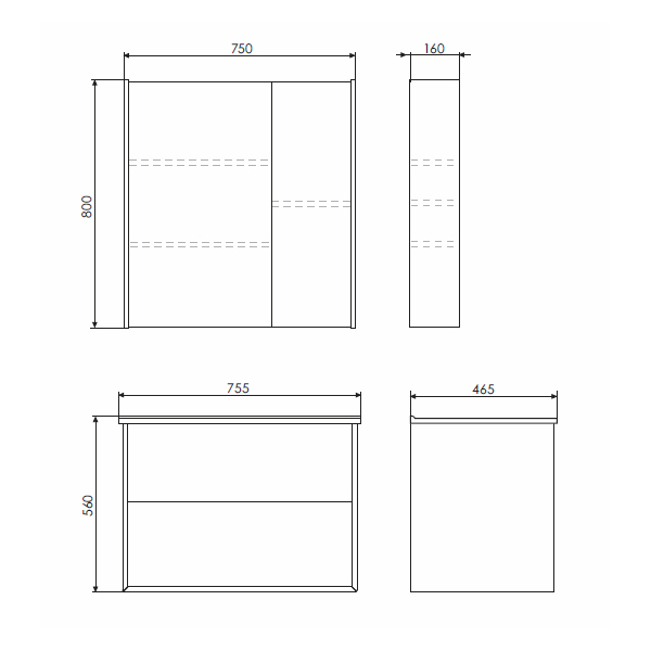 COMFORTY. Зеркало-шкаф Женева-75 дуб белый
