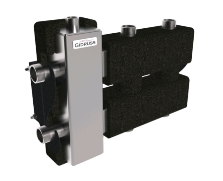 Коллектор с гидр. нерж. 1" BMSS-60-3DU.EPP 60 кВт 1+1+1 контура G1", Gidruss BM 60A1T 20