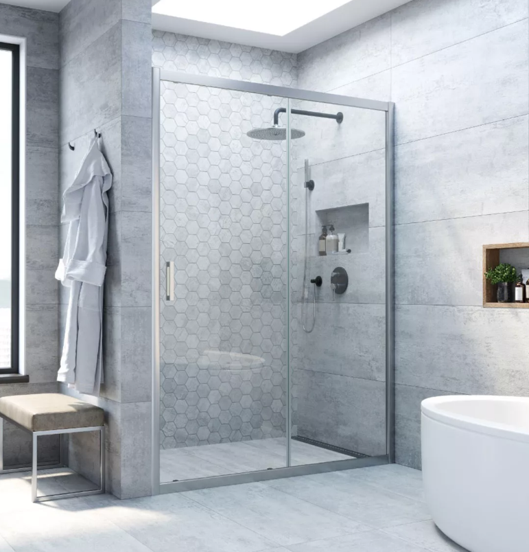 Дверь ZP NOVO h2000 135 07 01 профиль матовый хром стекло прозрачное регулировка 133-138
