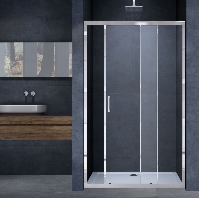 Душевая дверь,1200, VDS-3AL120CLGM вороненая сталь, стекло прозрачное Alpha Vincea (356130)