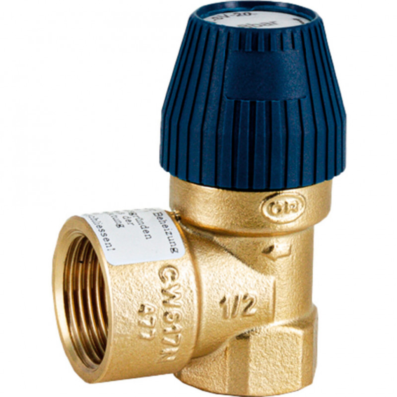 Предохранительный клапан для систем водоснабжения 6 бар 1/2"х3/4" (477.162) STOUT