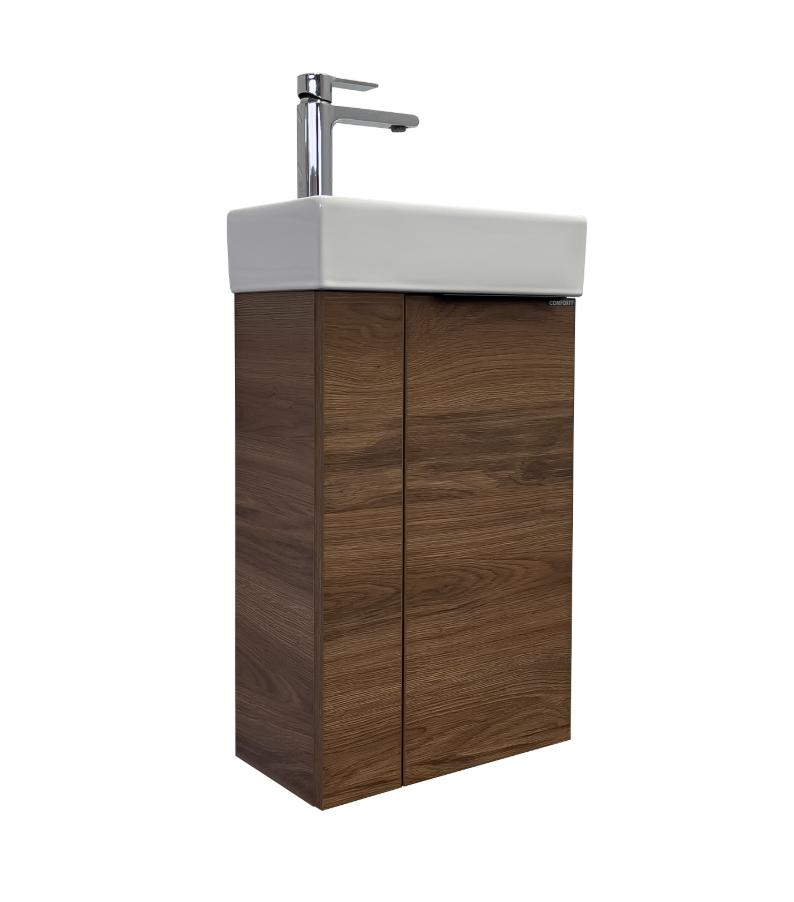 Тумба-умывальник Асти-40 дуб темно-коричневый с раковиной COMFORTY 9140