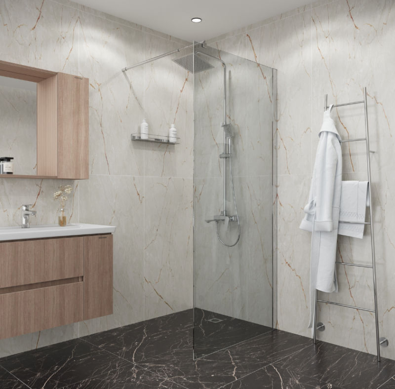 Душевая перегородка Niagara Eco NG-531-90 (90х190) хром,стекло прозрачное,1 место