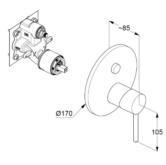 Душевой Комплект KLUDI BOZZ 38658N076 7 в 1 верхний душ 300 мм