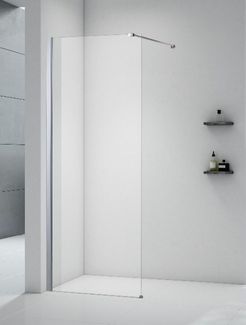 Шторка для ванны AliAs 8мм 1500х700мм. прозрачная, фурнитура черная