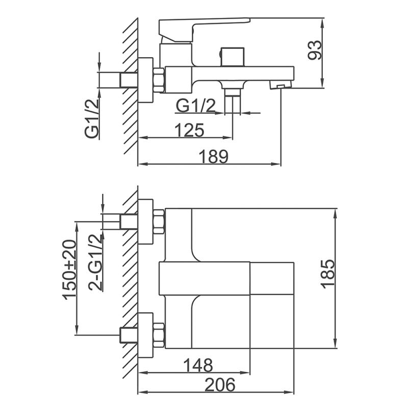 Смеситель для ванны Frap H91 F3291-23 золото