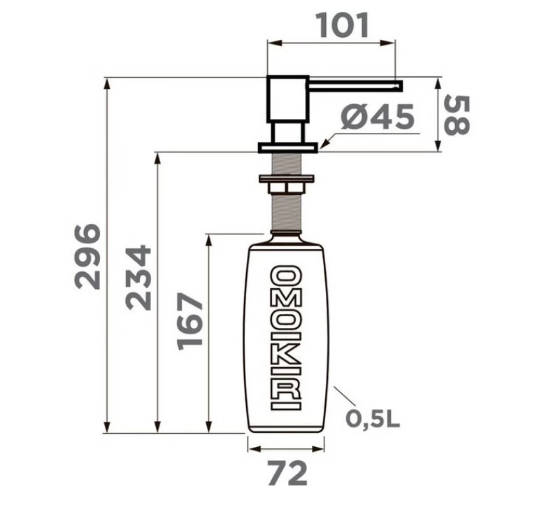 Дозатор для моющего средства OM-03-BN OMOIKIRI латунь/нержавеющая сталь 4995040