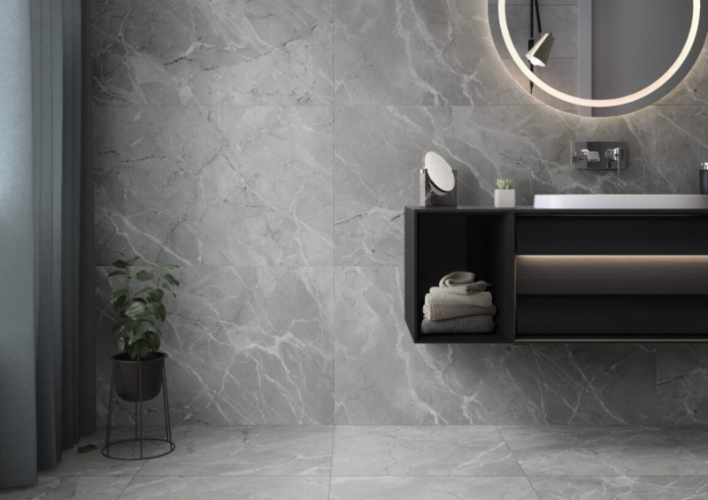 Плитка SilkMarble Бреча Серый Матовый R9 Ректификат 60X60