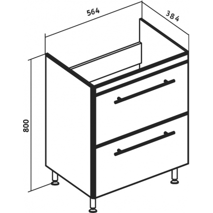 Тумба под раковину Runo Фостер 60 напольная белая