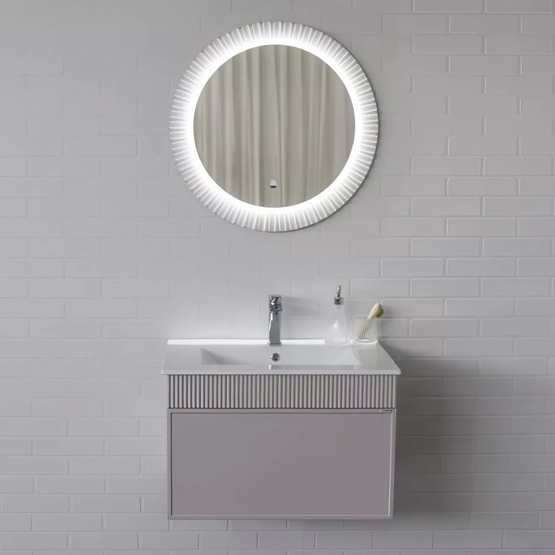 Тумба-умывальник Мадрид-70 серый шёлк с раковиной COMFORTY 70E
