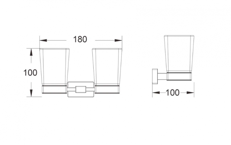 Стакан двойной с держателем, оружейная сталь SG5622T SHEVANIK