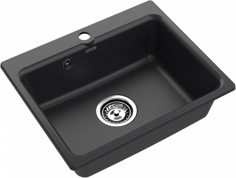 Мойки GRANFEST SMART SM520 (мрамор) 1-чаша 520х430мм ЧЕРНЫЙ (без сифона)