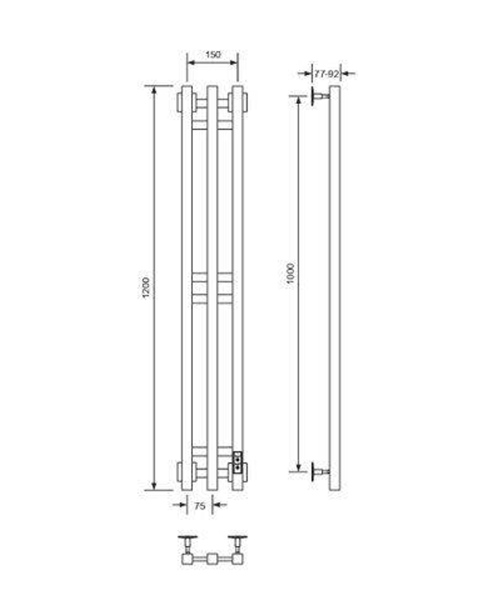 Полотенцесушитель электрический Comfysan Alto-K EC-3120x15, mat gold ral