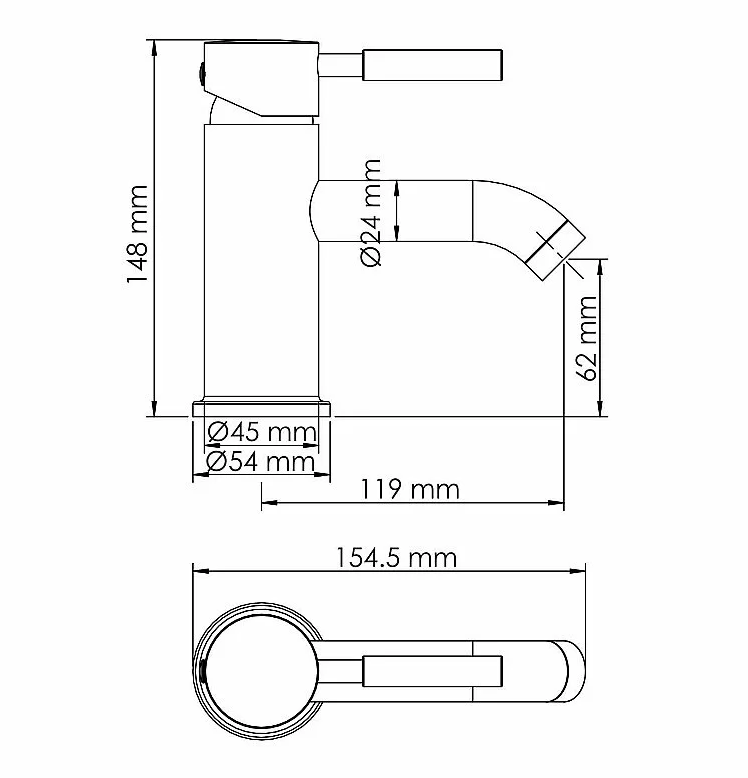 Смеситель для раковины WasserKraft Wern 4205 Никель