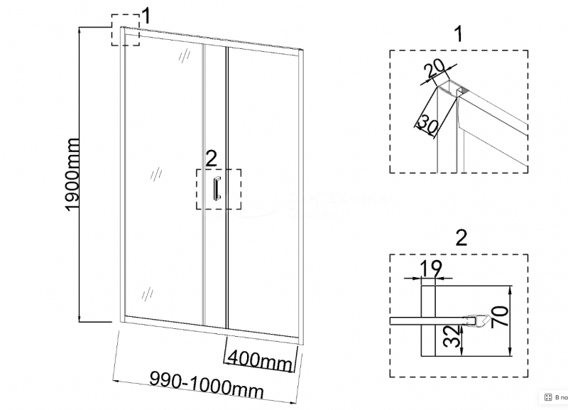 Зеркало Quadro Comfort 1000
