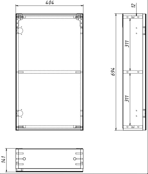 Зеркало-шкаф DIWO Архангельск 40, универсальное, белое, AH2304Z