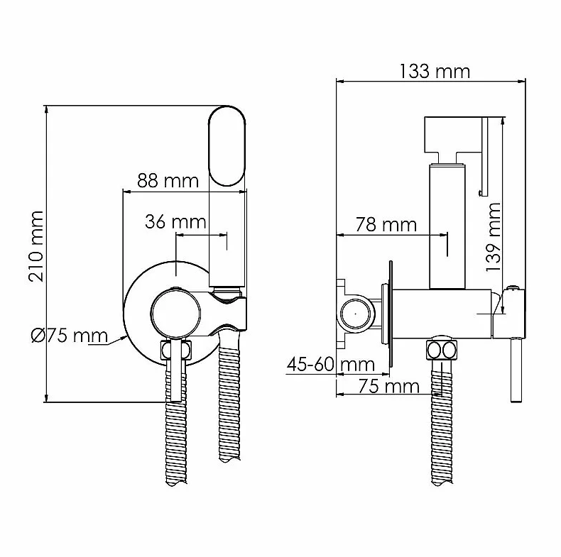 Смеситель с гигиеническим душем WasserKraft A70338 никель