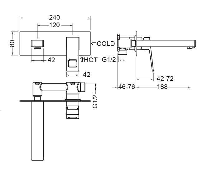 Смеситель для раковины 7171/17SM TIMO Briana brushed gold (скрыт.монтаж)