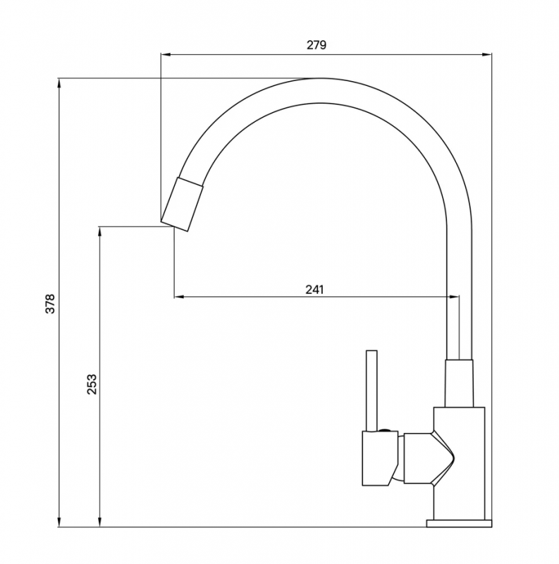 Смеситель для кухни с гибким изливом, глянцевый хром, Meal, Milardo, M01SB0FM05