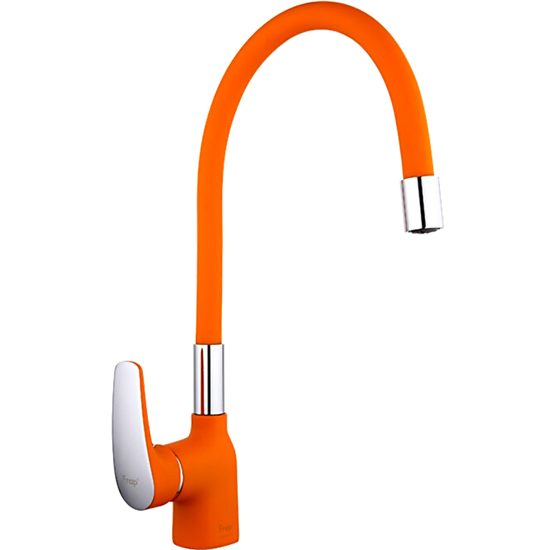 Смеситель для кухни с гибким изливом Frap F4453-02 оранжевый