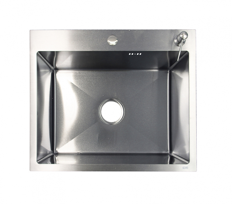 Мойка куханная AZARIO NICOLE (600*500*220) нержавеющая сталь серебро (сифон, диспенсер,коландер)