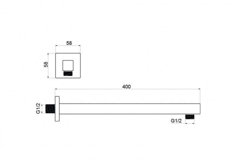 Держатель верхнего душа настенный 400 мм AQ2177CR