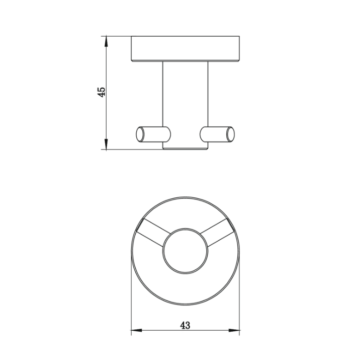 Крючок двойной WHITECROSS Ergo ER2212NIB (брашированный никель)
