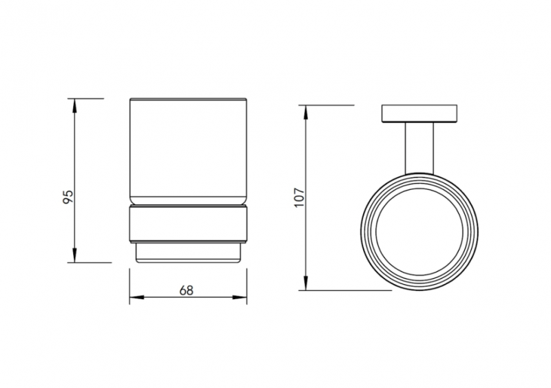 Стакан подвесной WHITECROSS Ergo ER2230GM (оружейная сталь)
